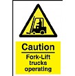 Caution Fork Lift Trucks Operating Sign