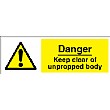 Danger Keep Clear Of Unpropped Body Sign