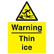 Warninig Thin Ice Sign