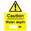 Caution Water Depth ----- m Sign