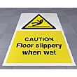 Caution Floor Slippery When Wet Floor Sign