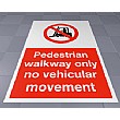 Pedestrian Walkway Only No Vehicular Movement Floor Sign
