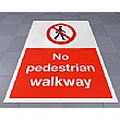 No Pedestrian Walkway Floor Sign