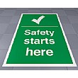 Safety Starts Here Floor Sign
