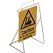 Caution Fork Lift Trucks Operating Swing Sign