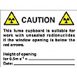 Caution This Fume Cupboard Is Suitable For…. Sign
