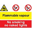 Flammable Vapour No Smoking No Naked Lights Sign