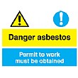 Danger Asbestos Permit To Work Must Be Obtained Sign
