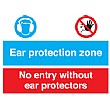 Ear Protection Zone No Entry Without Ear Protectors Sign