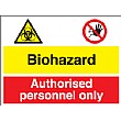 Biohazard Authorised Personnal Only Sign