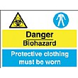 Danger Biohazard Protective Clothing Must Be Worn Sign