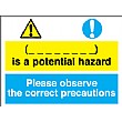 (_ _ _ _ _ )Is A Potential Hazard Please Observe The Correct Precautions
