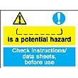 (_ _ _ _ _) Is A Potential Hazard, Check Instructions/ Data Sheets, Before Use