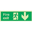 Fire Exit Down Arrow Gemglow Sign