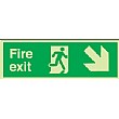 Fire Exit Diagonal Right Down Arrow Gemglow Sign