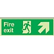 Fire Exit Diagonal Right Up Arrow Gemglow Sign