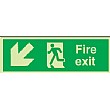Fire Exit Diagonal Left Down Arrow Gemglow Sign