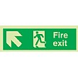 Fire Exit Diagonal Left Up Arrow Gemglow Sign