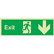 Fire Exit Down Arrow Gemglow Sign