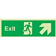 Fire Exit Up Diagonal Right Arrow Gemglow Sign