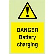 Danger Battery Charging Gemglow Sign