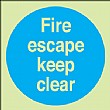 Fire Escape Keep Clear Gemglow Sign