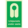 Gemglow Lifejackets Under Seats Sign