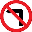 No Left Turn Sign