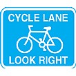 Cycle Lane Look Right Sign