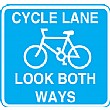 Cycle Lane Look Both Ways Sign