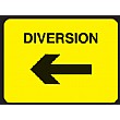 Diversion Left Arrow Sign