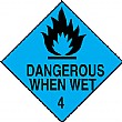 Dangerous When Wet Hazchem And Transport Labels