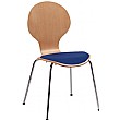 Rounded Bistro Stacking Chair With Upholstered Sea