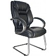 Lichfield Chrome Cantilever Leather Chair