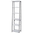 Flatline Frosted Glass 5 Shelf Narrow Bookcase