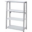 Flatline Frosted Glass 3 Shelf Wide Bookcase