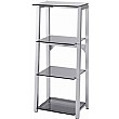 Flatline Grey Glass 3 Shelf Narrow Bookcase