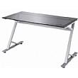 Flatline Grey Glass Rectangular Z Frame Desks