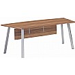 Studio Office Bow Fronted Trestle Leg Desks Walnut