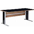 Studio Office Rectangular C-Leg Desks Walnut & Glass
