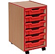 Coloured Edge 6 Tray Shallow Storage Unit