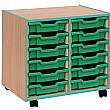 Coloured Edge 12 Tray Shallow Storage Unit