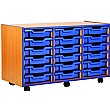 Coloured Edge 18 Tray Shallow Storage Unit