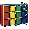 Multi Coloured 12 Tray Jumbo Mobile Storage Unit