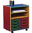 Multi Coloured 8 Tray Shallow Mobile Combination Unit