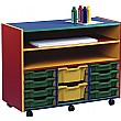 Multi Coloured 12 Tray Shallow Mobile Combination Unit