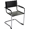 Delta Leather Visitor Chair Black