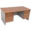 Omega Panel End Rectangular Desk With Double Fixed Pedestals