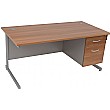 Omega Cantilever Rectangular Desk With Single Fixed Pedestal