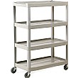 4 Shelf Trolleys Grey